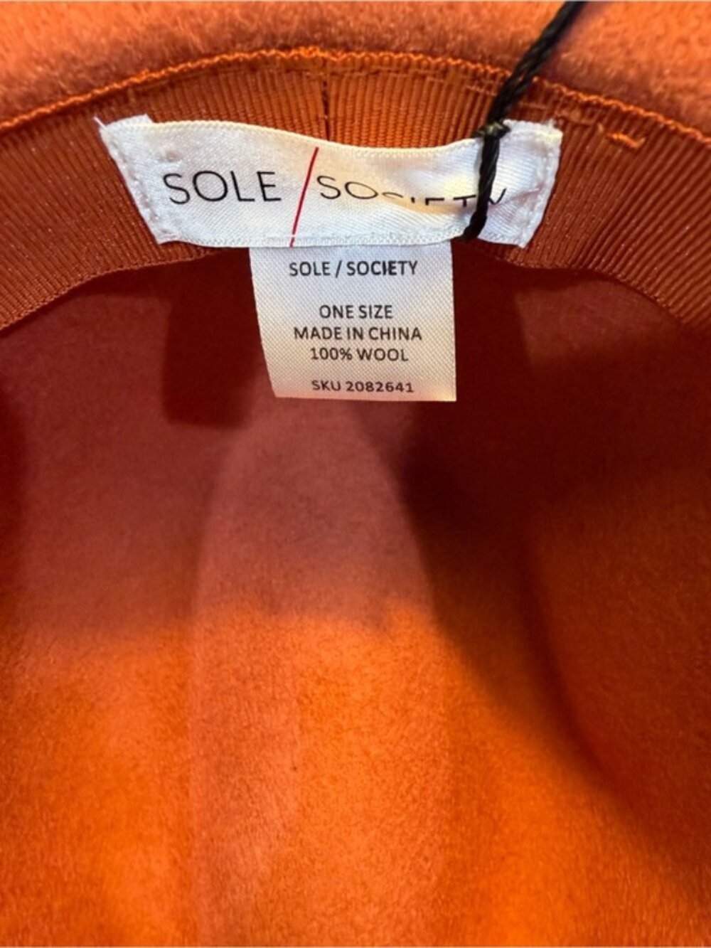 Sole Society 100% Wool Rancher Hat Terracotta Wide Brim Western Boho NWT - Picture 10 of 11